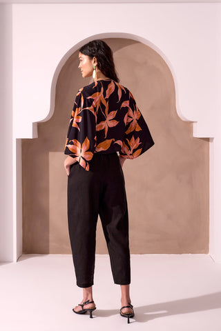 HAMPTONS Long Flowy Kimono Sleeves With Knot-Front Blouse-Hamptons