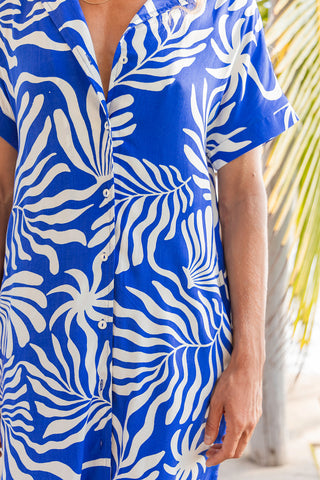 Lanai Shirt Dress Cover Up With Back Rushing-Lanai