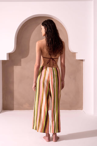 CABANA Soft Linen Wide-Leg Tie-Front Wrap Pants-Cabana