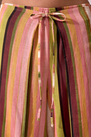 CABANA Soft Linen Wide-Leg Tie-Front Wrap Pants-Cabana