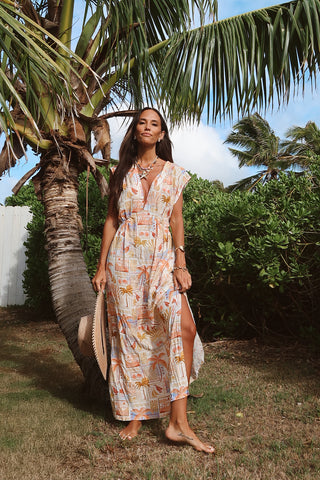 POSTCARD Cross-Back Resort Maxi Dress-POSTCARD