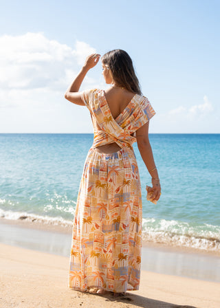POSTCARD Cross-Back Resort Maxi Dress-POSTCARD