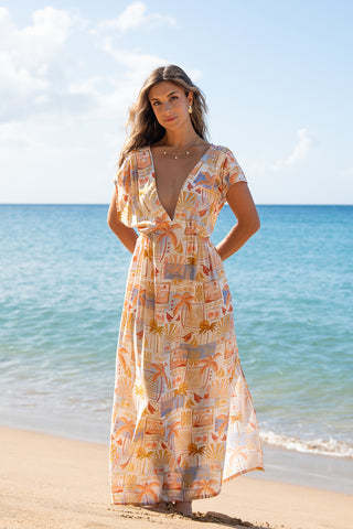 POSTCARD Cross-Back Resort Maxi Dress-POSTCARD
