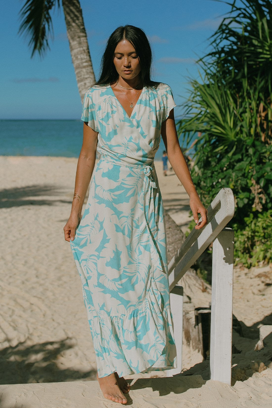Molokai Wrap Maxi Dress With Short Sleeves-Molokai - L Molokai Wrap Maxi Dress With Short Sleeves-Molokai - L