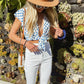 Blue Polka Dot Short Sleeve Top